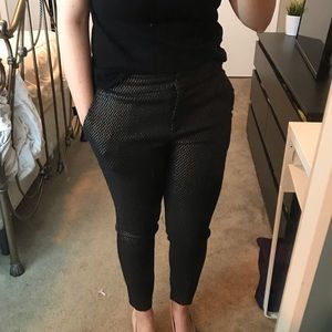 Loft Cropped Gold Shimmer Pants